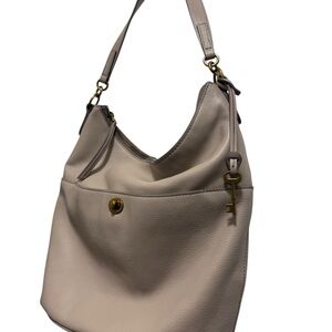 Elegant Leather hobo bag, Fossil Talulla Hobo, Grays tone Leather Shoulder Bag